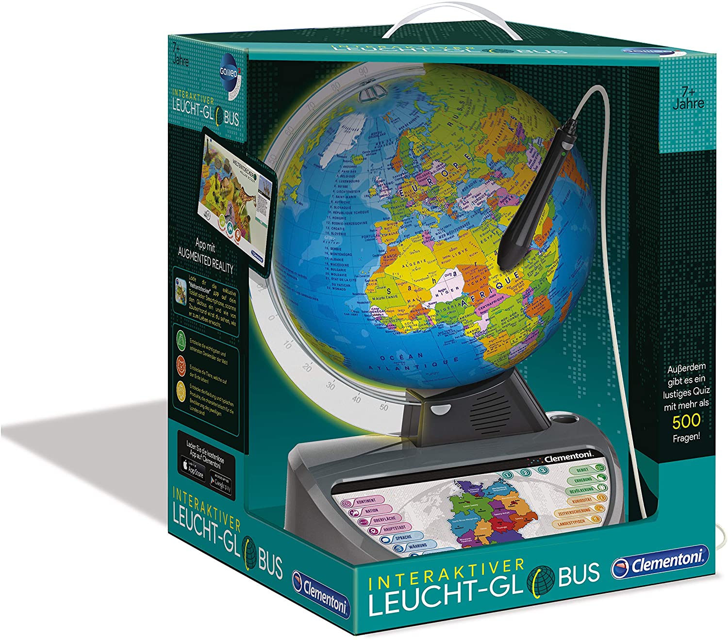 Clementoni 59183 Galileo Science Interactive Glow Globe With App Talking Gl