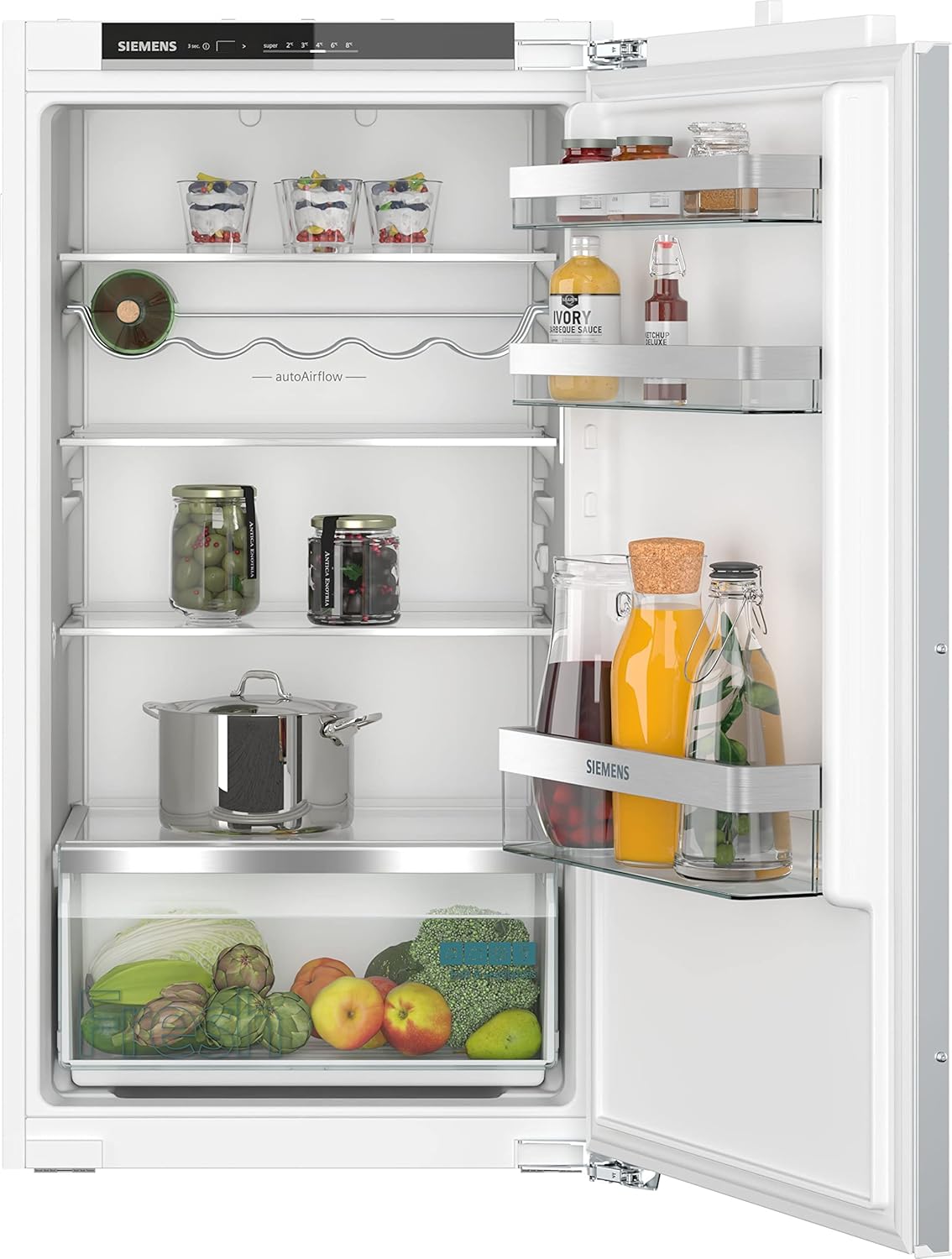 SIEMENS KI31RVFE0 Built-in Fridge iQ300, Integrated Cooling Machine without Freezer 102 x 56 cm, 165 L Cooling, freshBox, LED Lighting, SuperCooling, bottleRack.