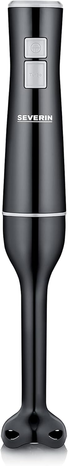 SEVERIN Hand Blender for Puréeing and Chopping, Powerful Mixing Rod with Turbo Level, Removable Purée Stick and Ergonomic Design, 170 W, Black/Grey, SM 3770