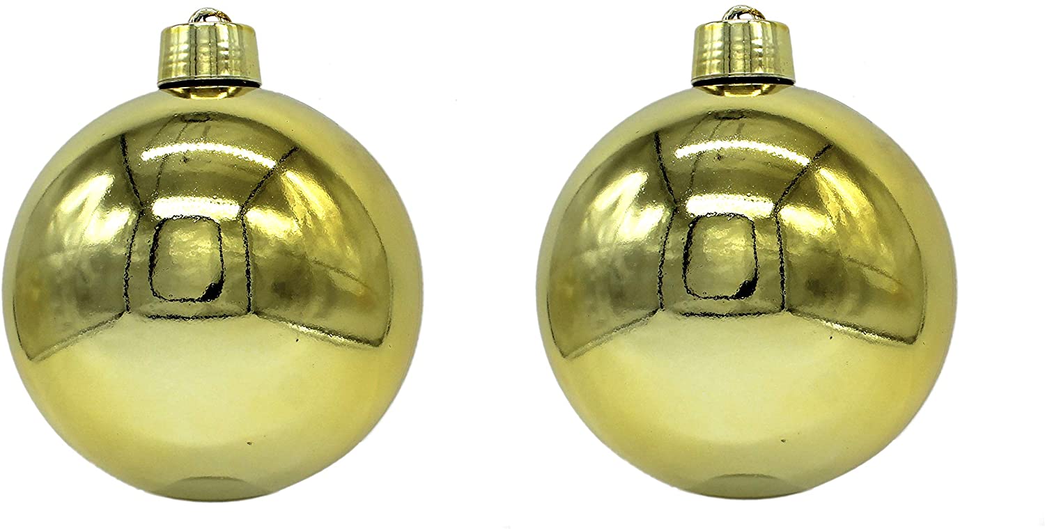 DARO DEKO DARO Decorative Christmas Baubles XXL Diameter 20 cm Set of 2 Shiny Gold