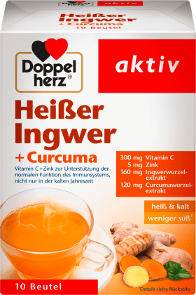 Doppelherz Hot ginger + turmeric Hot drink (10 pieces), 100 g