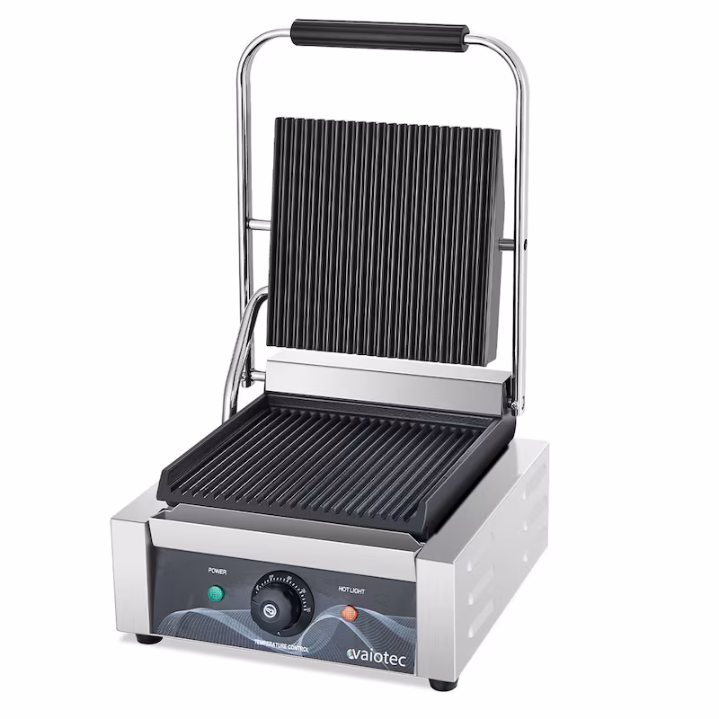 vaiotec electric contact grill, ribbed top & bottom, 308 x 395 mm