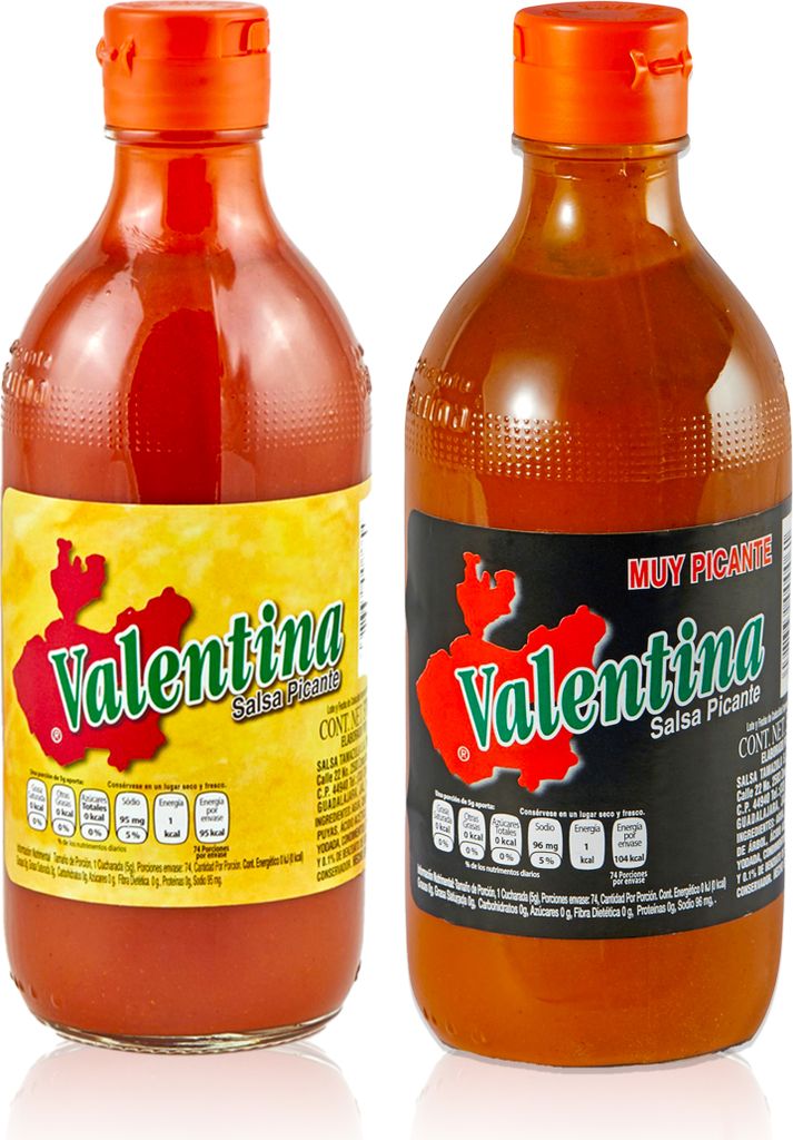 Salsas Tamazula Valentina Hot Sauce - (Pack of 2) 370ml each Valentina Salsa Picante hot and extra hot chili sauce 740 ml