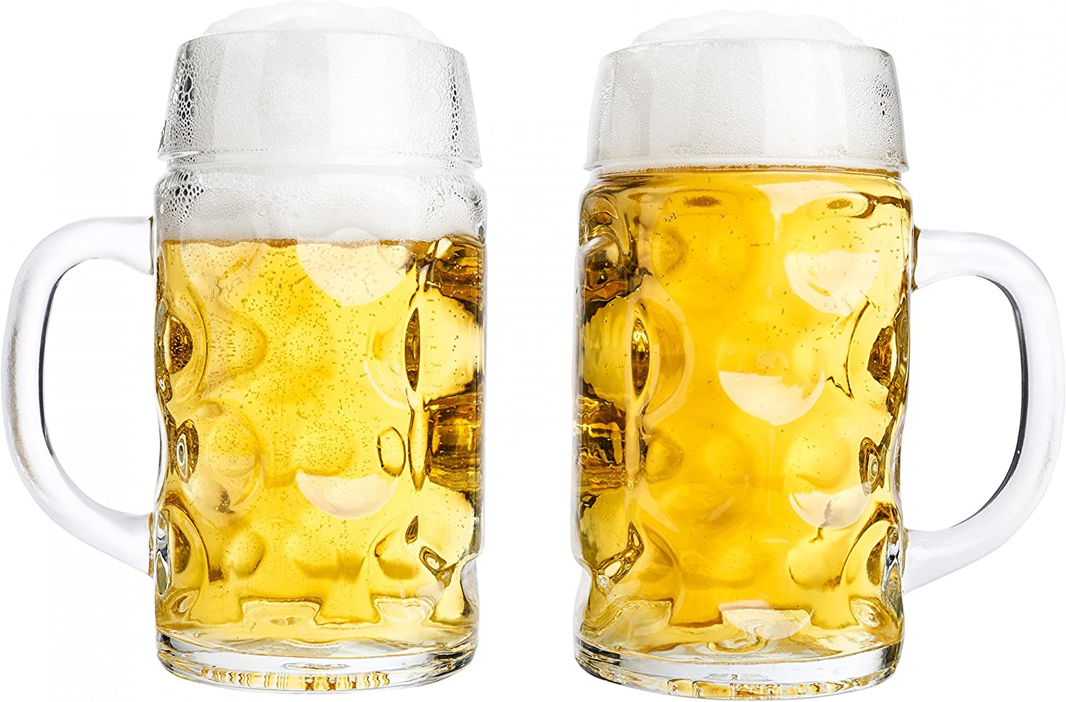 Van Well Beer Steins 0.5 L Set of 2 | Half Pint German Beer Stein 500ml | Beer Tankard Beer Glass Dishwasher Safe Perfect for Catering