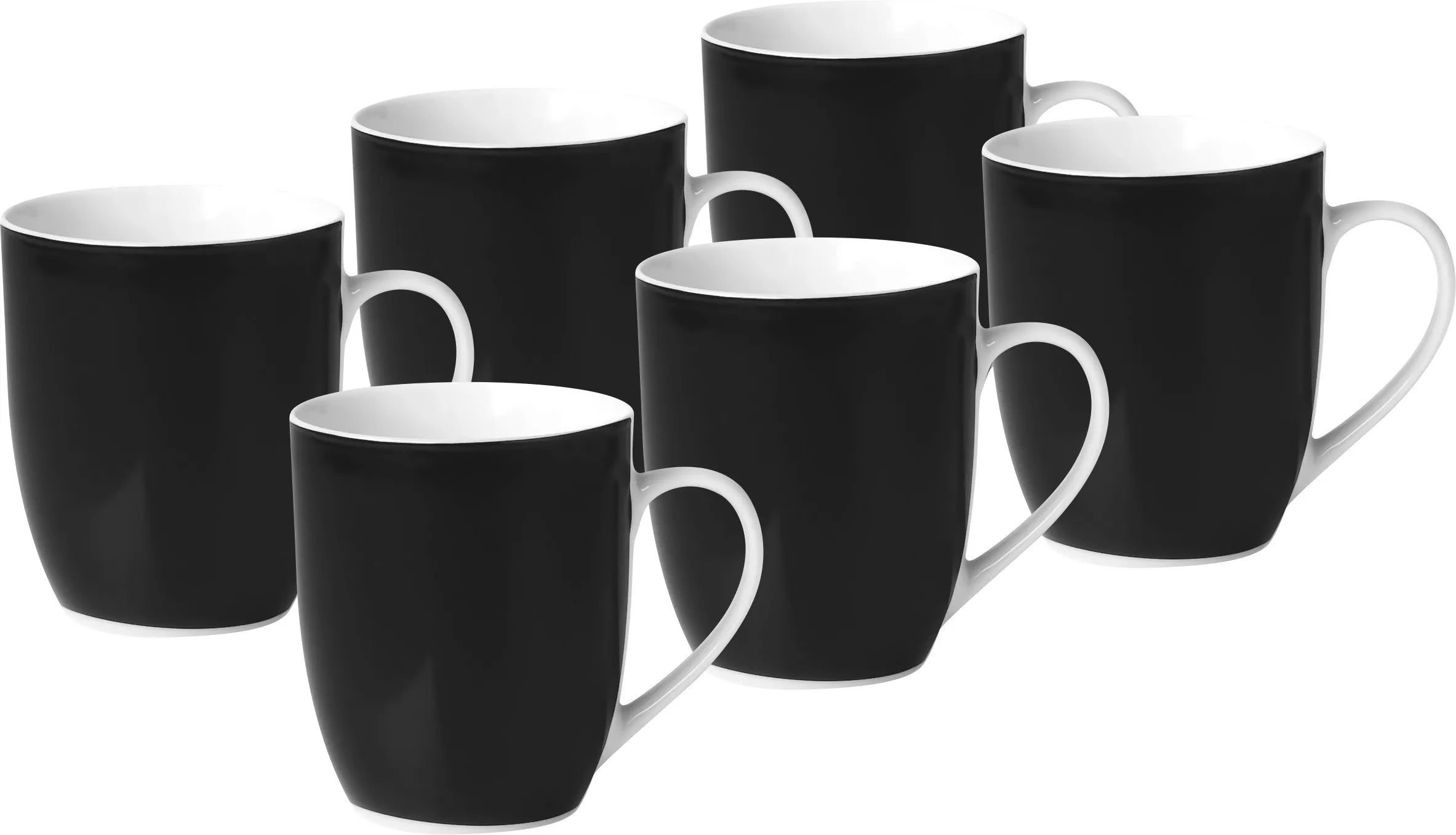 Van Well VARIO 6-piece coffee mug set, Black and White