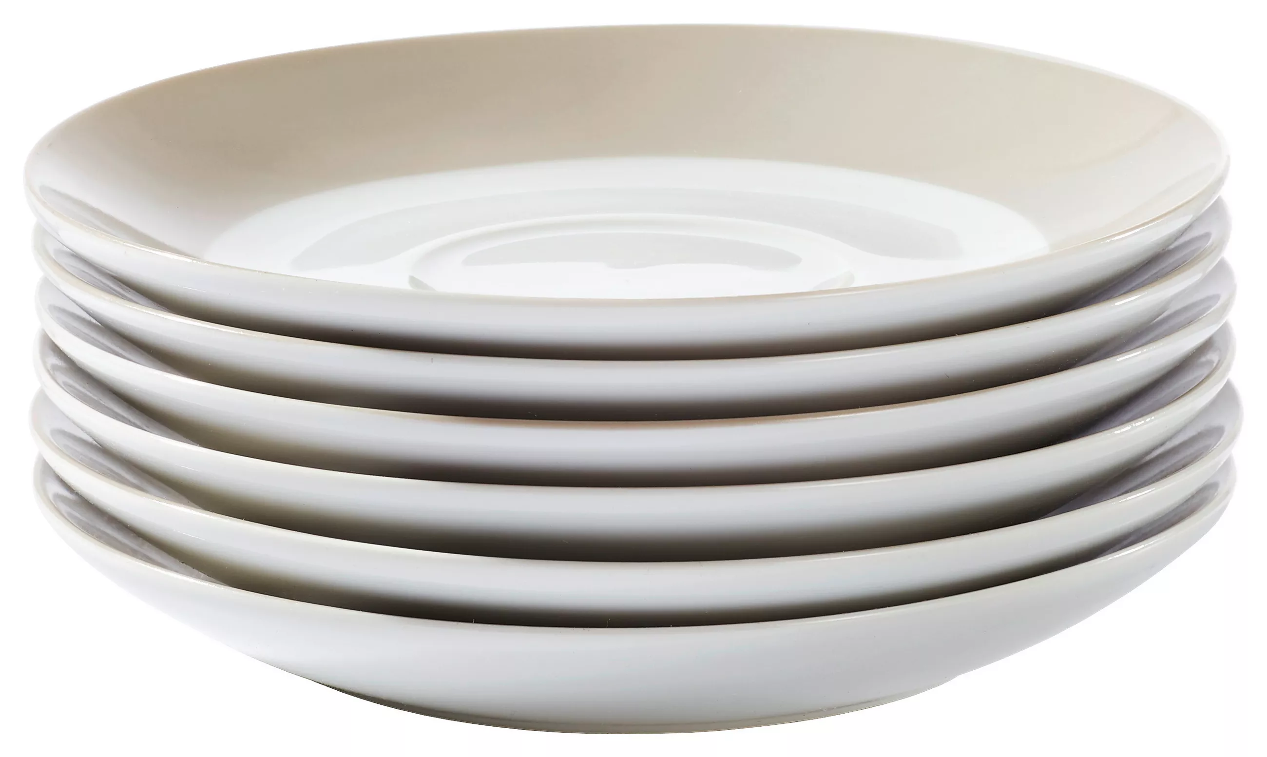 Van Well Saucer Set Vario 14.5 cm, White-Taupe