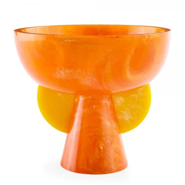 Vase Mustique Pedestal Orange Yellow by Jonathan Adler