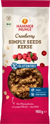 Hammermühle Cranberry cookies, Simply Seeds, gluten free, 150 g