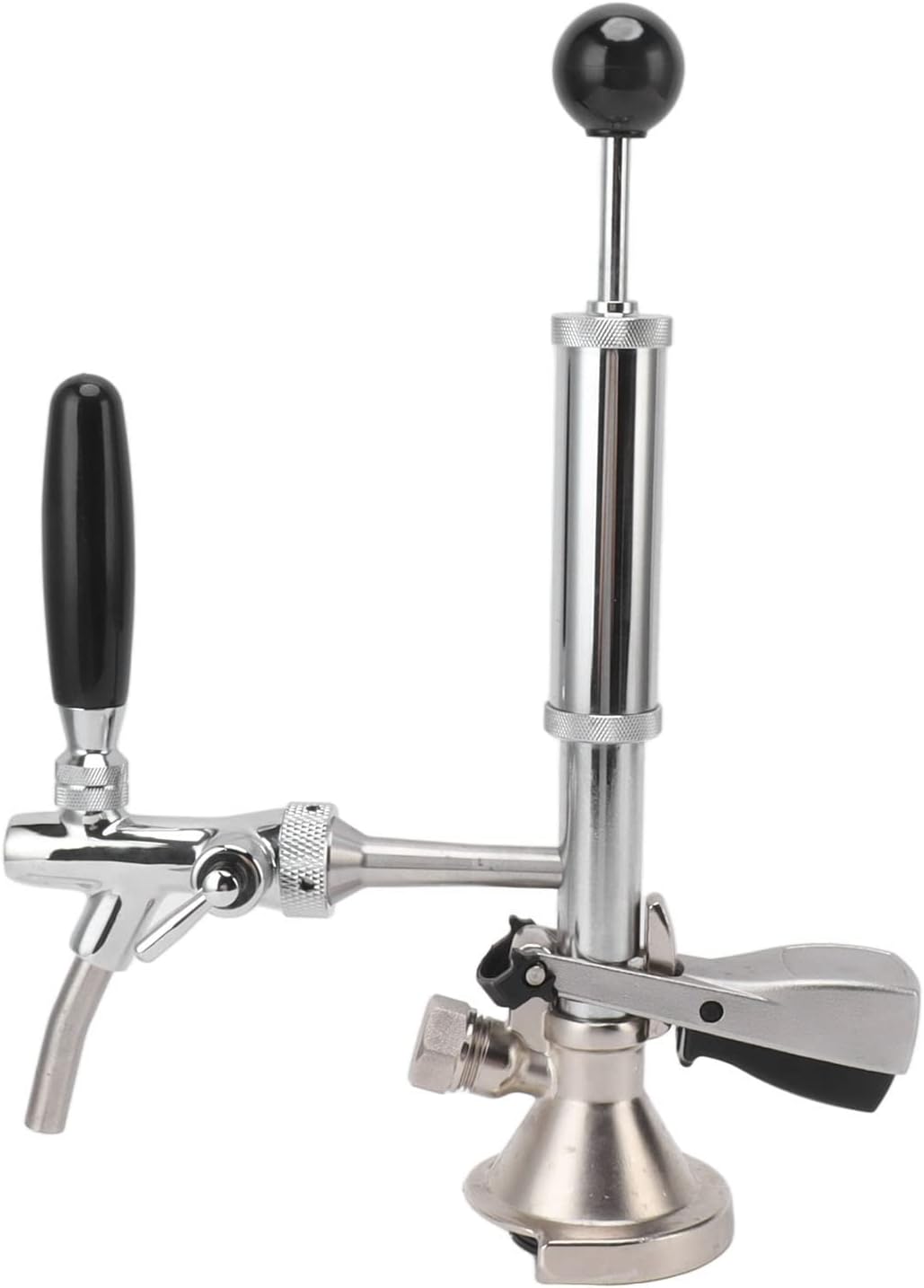 Asixxsix Keg Party Pump, 4 Inch Stainless Steel Beer Barrel Tap Hand Pump High Performance Picnic Barrel Pump No Leakages Barrel Kegerator Pump for Picnic Parties