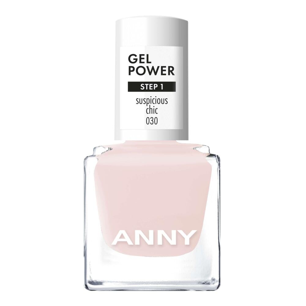 ANNY Gel Power Nail Polish - Gel Color Nail Polish without UV Lamp, Brilliant Shine & Lasts up to 12 Days, Chip & Scratch Resistant, Suspicious Chic - Delicate Pastel Pink - 8ml