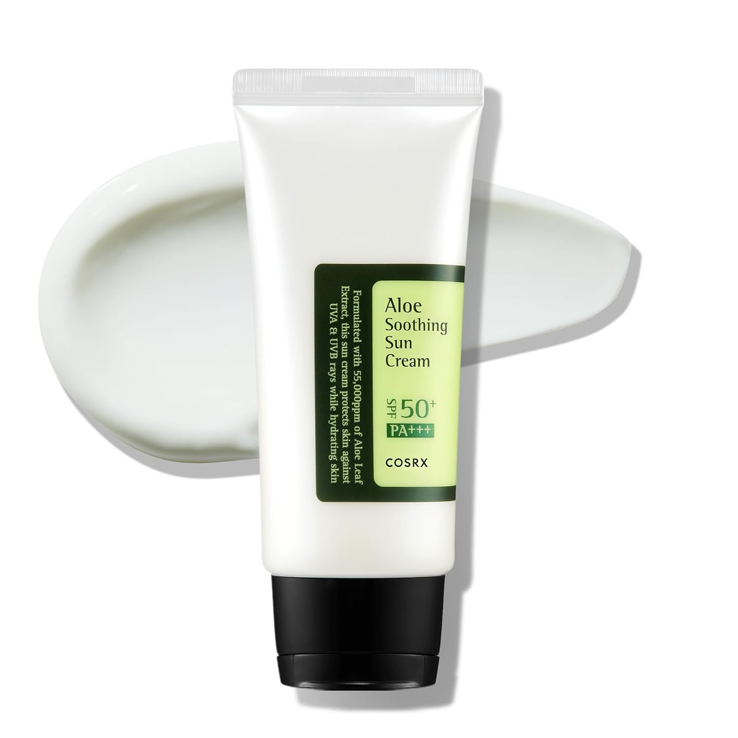COSRX Aloe Soothing Sun Cream SPF 50, moisturizing sun cream with aloe vera, for all skin types, face & body, Korean skincare