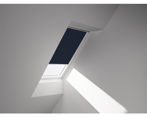 VELUX blackout roller blind plain dark blue manual frame white DKL FK08 1100SWL
