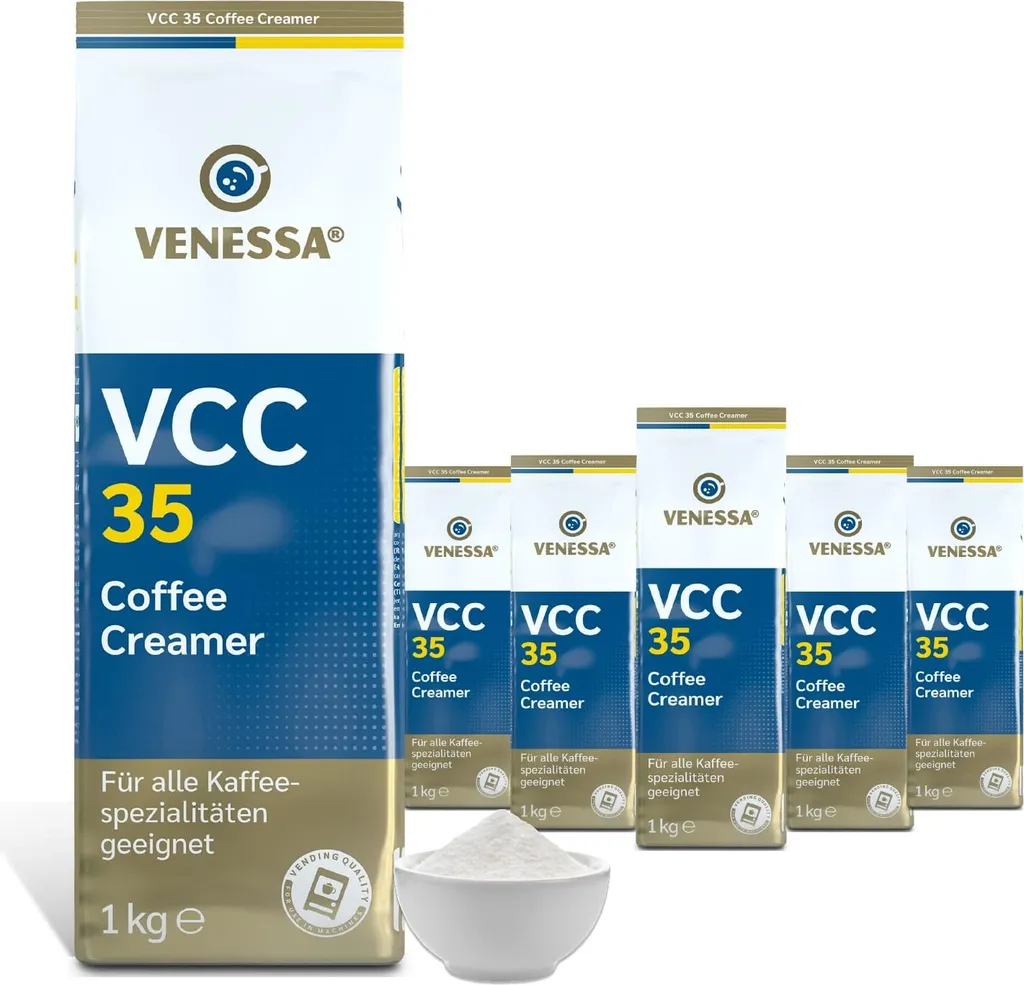 TSI Consumer Goods VENESSA VCC 35 Coffee Whitener 5 x 1kg Value Pack Suitable for Vending Machines Coffee Creamer