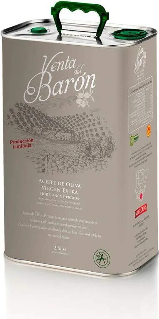 Venta del Barón - Award-Winning Premium Extra Virgin Olive Oil - Cold-Pressed - Very High Polyphenol Content - 2.5 L Canister