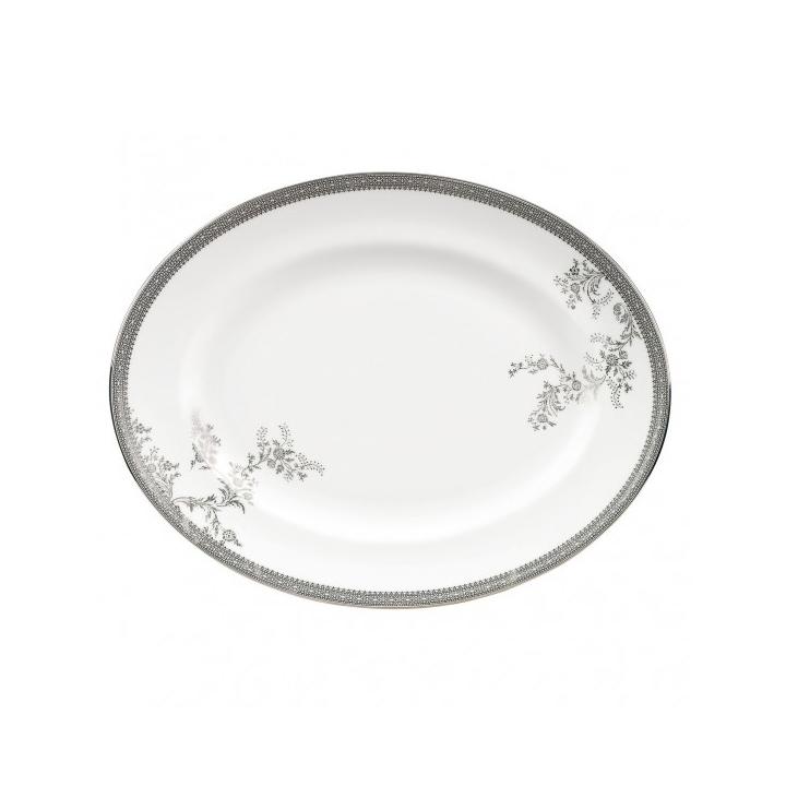 Wedgewood Vera Wang Lace Platinum Oval Serving Plate