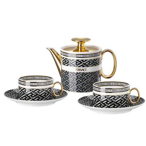 Versace by Rosenthal tea set La Greca Signature Black