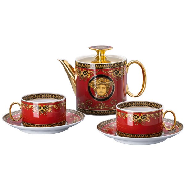 Versace by Rosenthal tea set Medusa Red Tea for 2