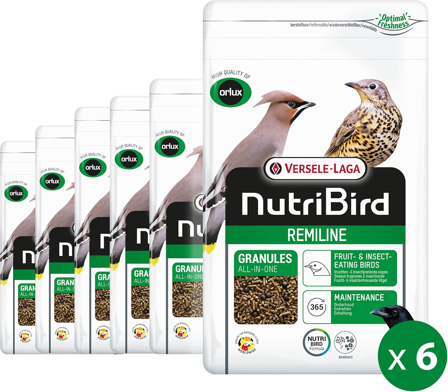 VERSELE-LAGA - NutriBird Remiline - Pressed Granules - Complete Food - For Frugi and Insect Birds - 6 x 1kg