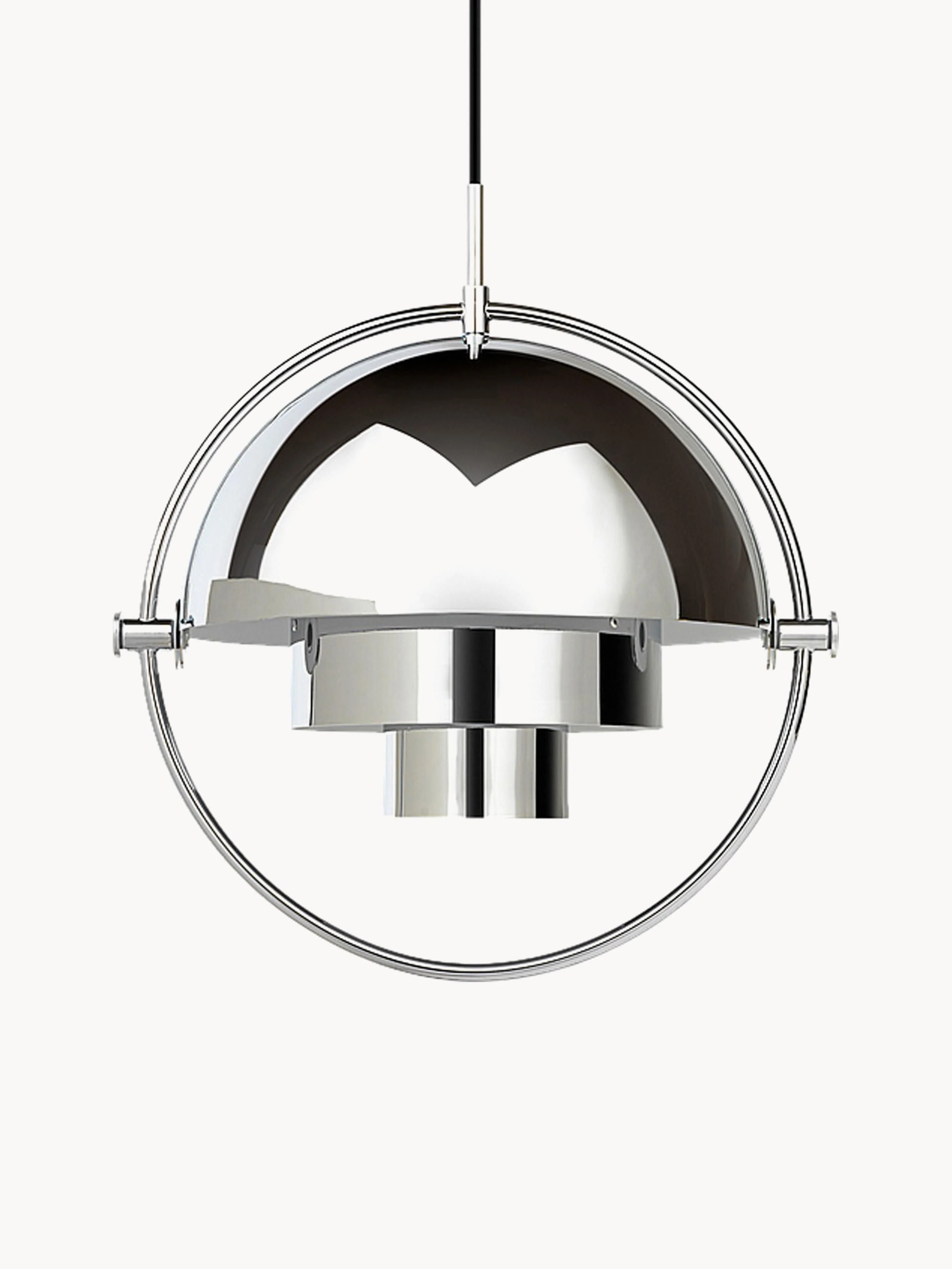 gubi Adjustable pendant light Multi-Lite, in various sizes, Silver-colored, shiny