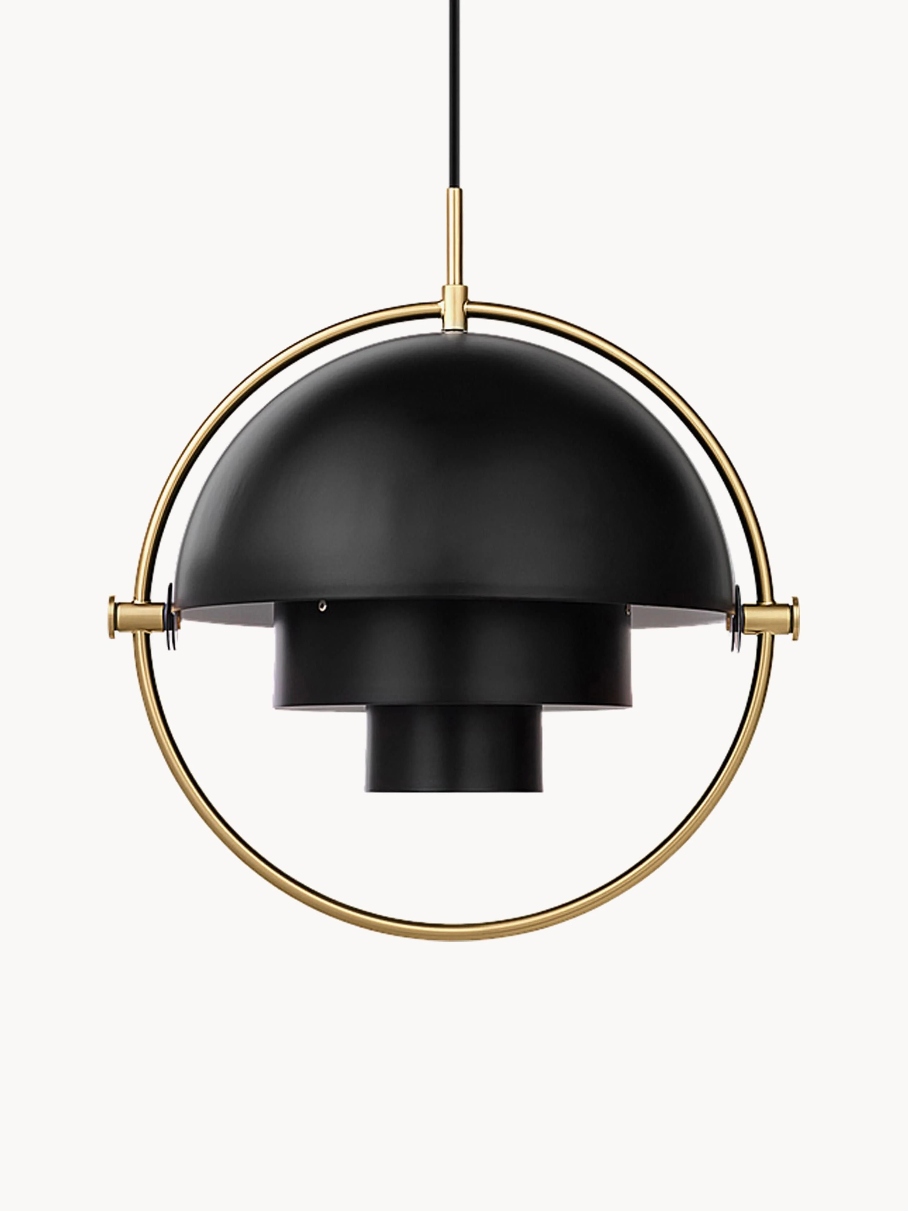 gubi Adjustable pendant light Multi-Lite, in various sizes, Matte black, glossy gold