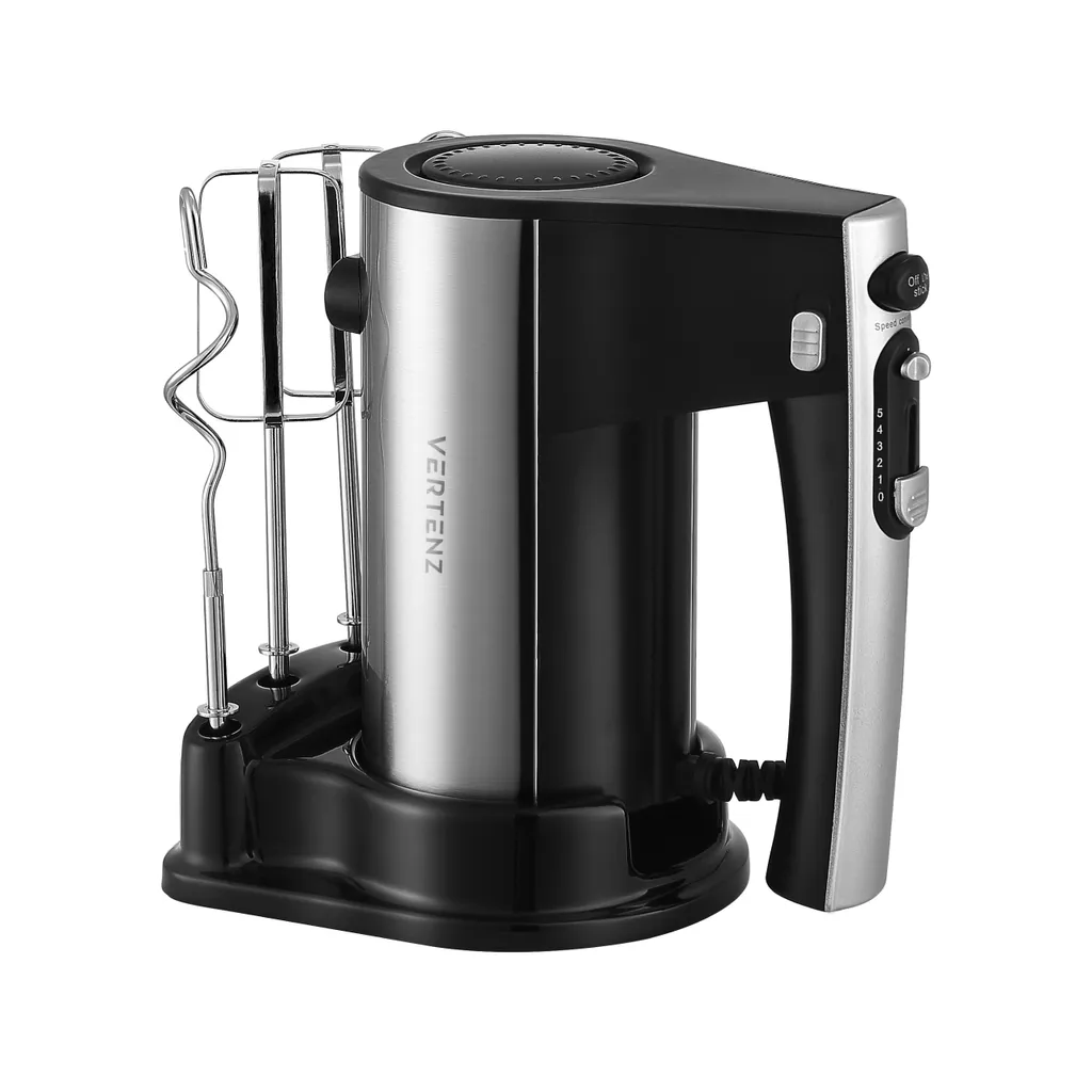 Vertenz Mixture 20 hand mixer, 800 W, 10 speeds + TURBO, incl. 4 stainless steel attachments, EJECT button, accessory holder, ergonomic