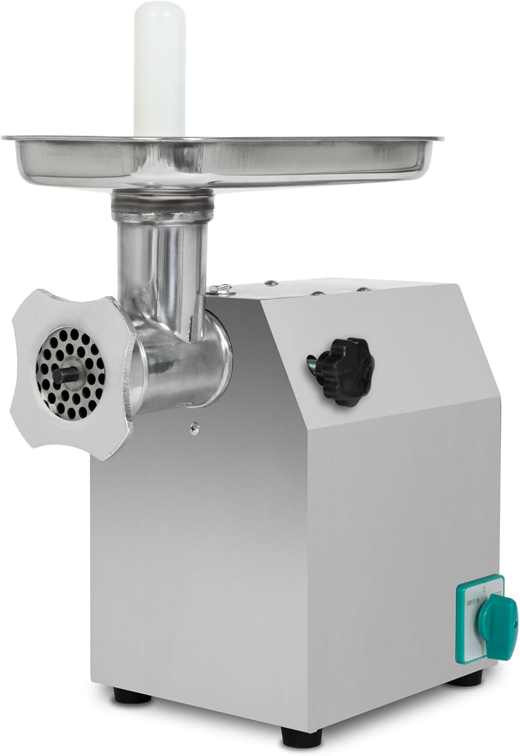 VERTES Electric Meat Mincer 1100 W 220 kg/h Size 12 Professional for Catering 2 Filling Bowls 4 Perforated Discs 2 Knives Pusher Forward and Reverse Gear