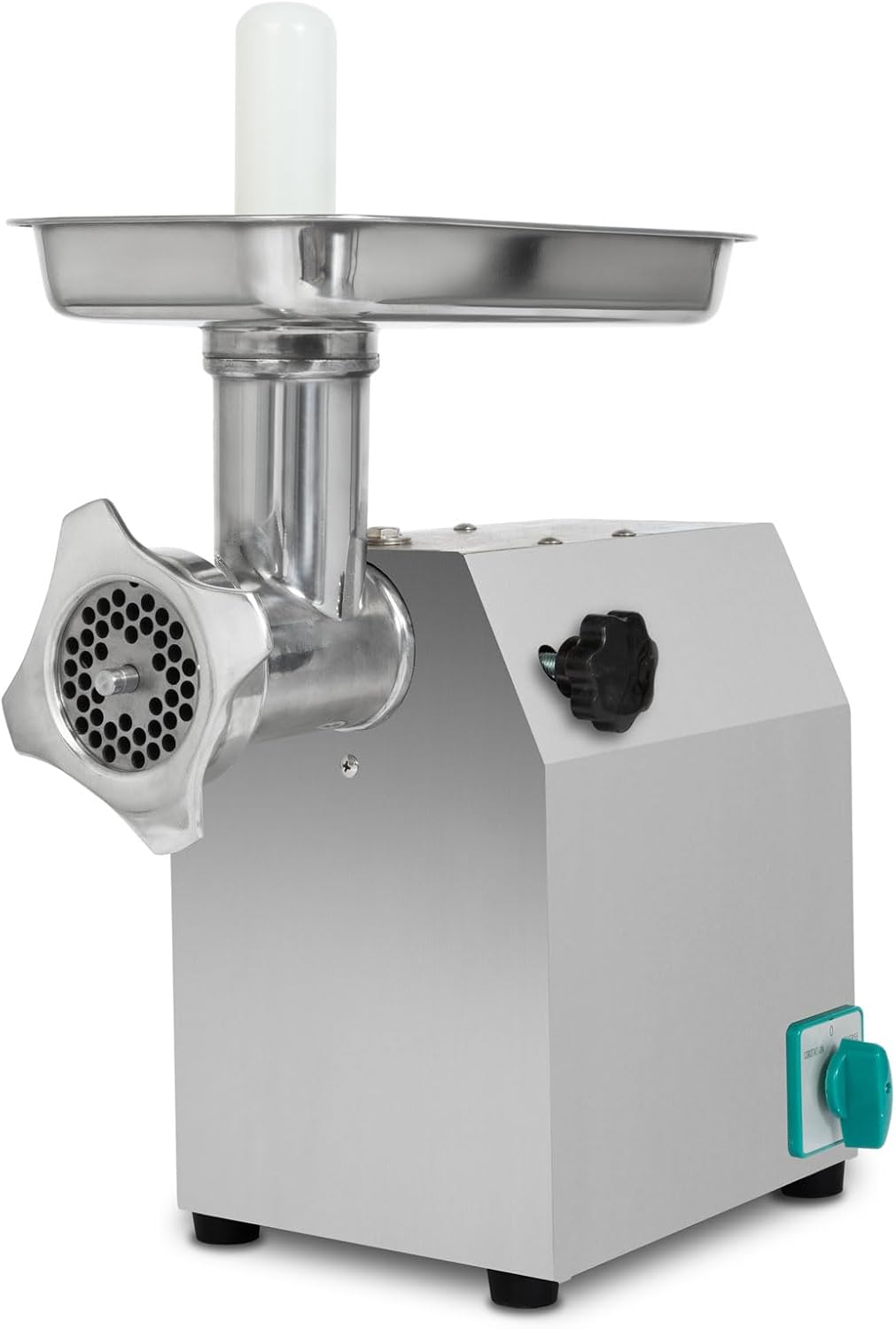 VERTES Electric Meat Mincer 1100 W 220 kg/h Size 22 Professional for Catering 2 Filling Bowls 4 Perforated Discs 2 Knives Pusher Forward and Reverse Gear
