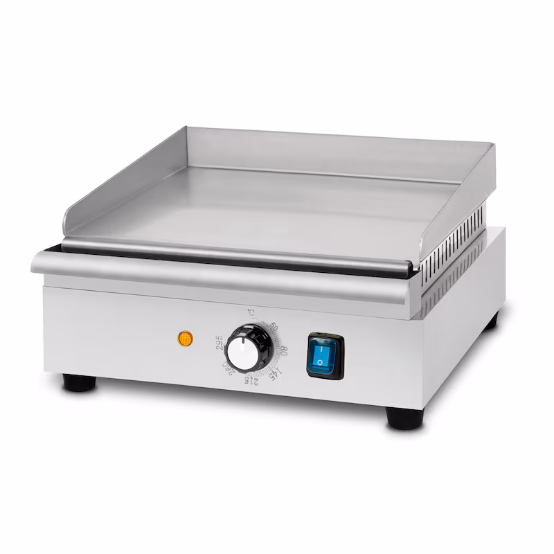 VERTES Electric Griddle/Plancha Grill, 1400W, Stainless Steel, Smooth Grilling Surface 32x26cm, Thermostat, Temperature 50-300°C