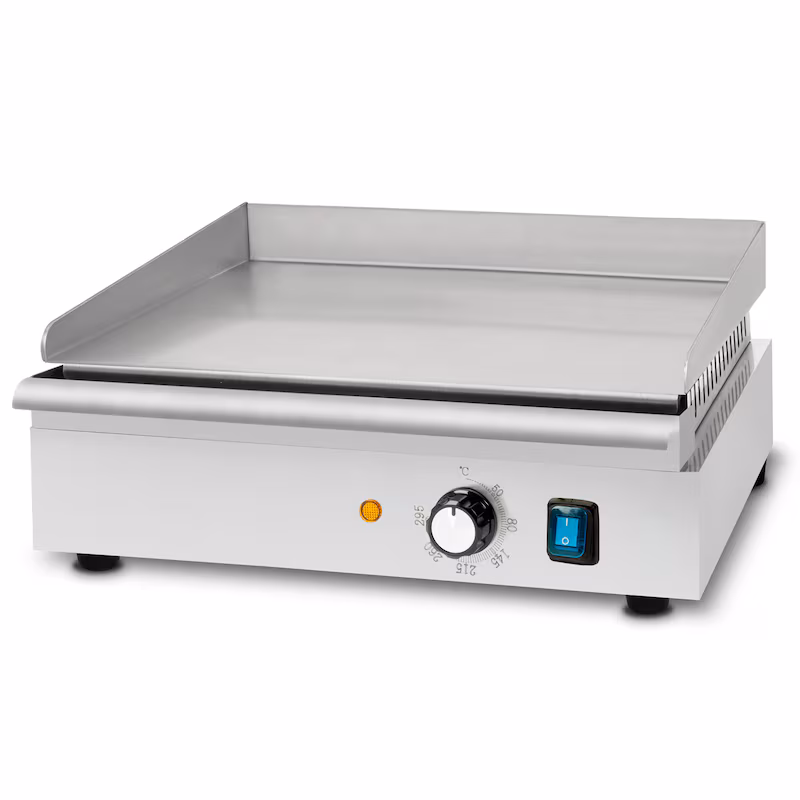 VERTES Electric Griddle/Plancha Grill, 1700W, Stainless Steel, Smooth Grilling Surface 40x26cm, Thermostat, Temperature 50-300°C
