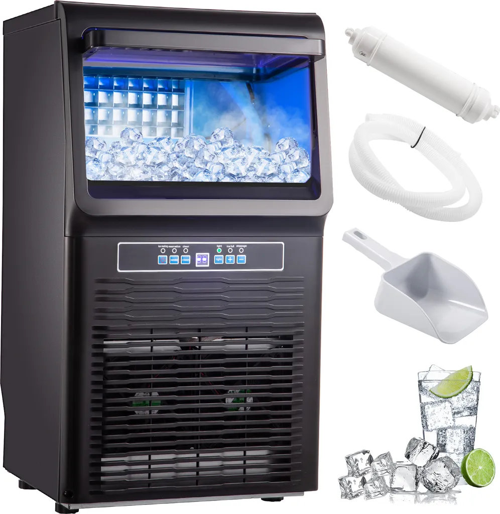 VEVOR Ice Maker, 350 Watt, Ice Maker, 31.75 kg Production Ice Maker, 4 x 9-piece Tabletop Ice Makers, 5 kg Ice Storage