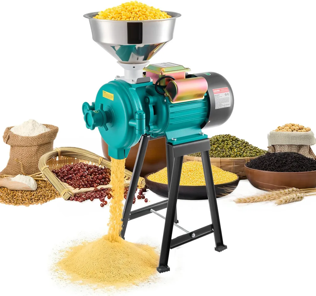VEVOR Electric Grain Mill 50 kg/h, 2200 W Cast Iron Grain Mill, Spice Mill with Non-Slip Rubber Feet, for Dry Grains, Spices, Muesli, Coffee, Corn, Pepper, High Speed