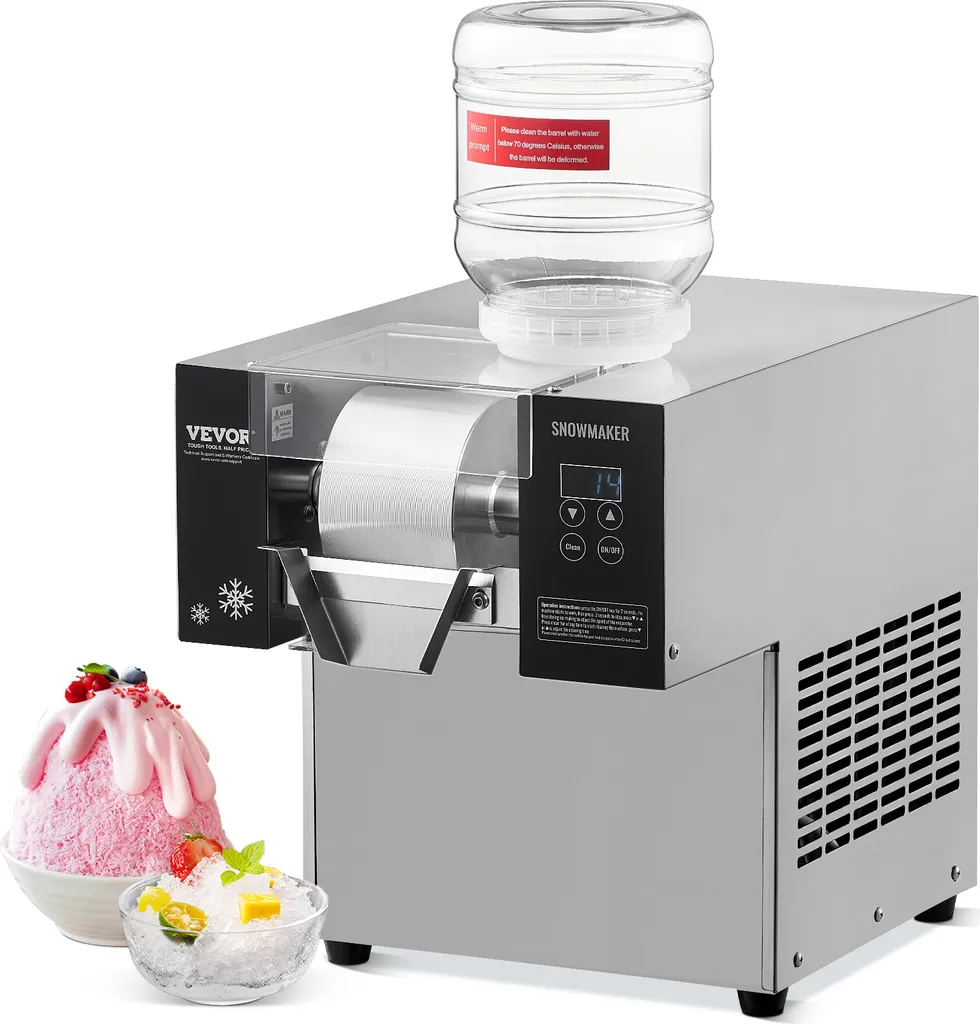 VEVOR Commercial Snow and Ice Machine, 80 kg/24 Hour Snow and Ice Machine, Scraped Ice Machine, Electric Snow Cone Machine