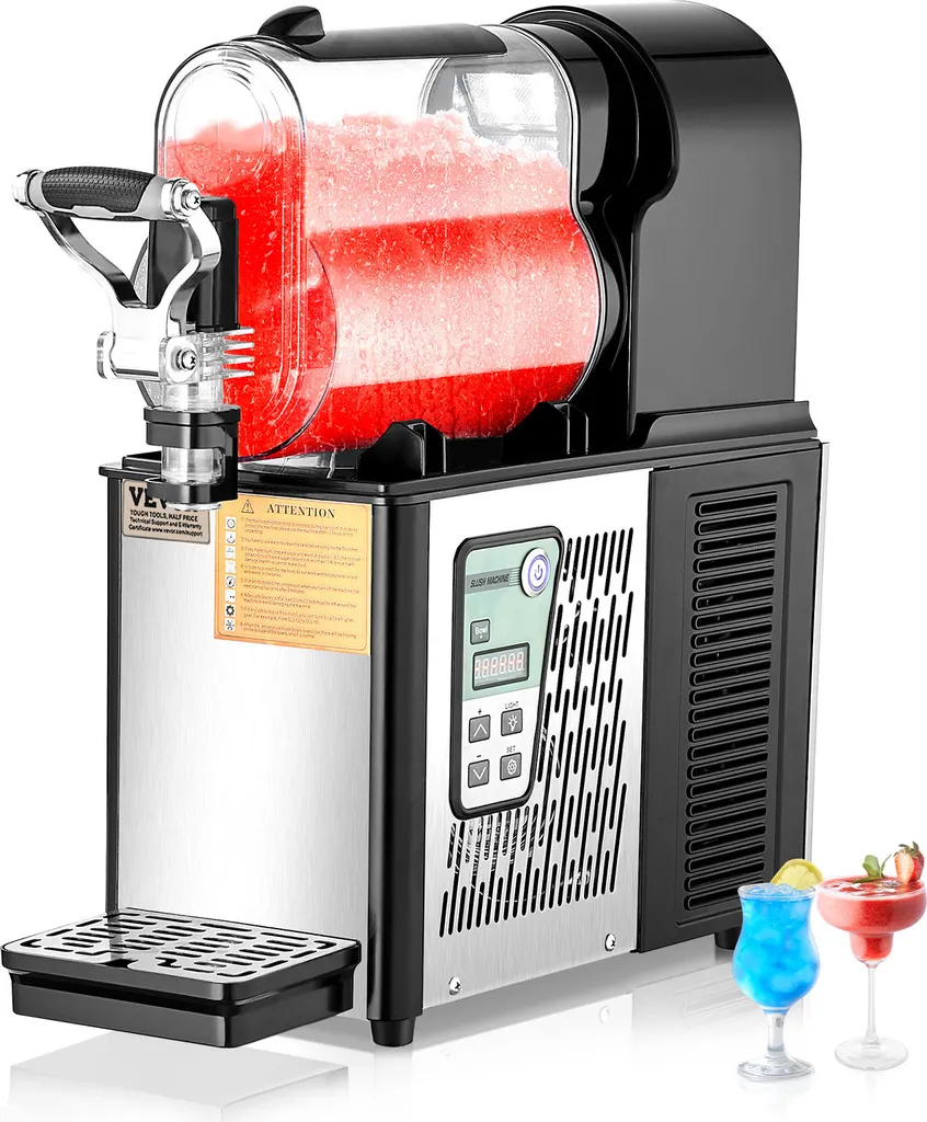 VEVOR Commercial Slushie Machine, 3L Single Tank Frozen Drink Machine, 12 Cup Stainless Steel Slushie Machine with Keypad, Soft Serve Maker for Parties, Restaurants, Cafes, Bars, Black