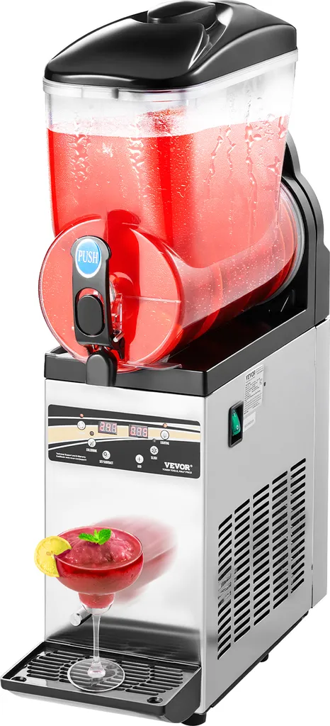 VEVOR Commercial Frozen Drink Maker, 15L Slush Machine, 60-Cup Margarita Smoothie Machine, Stainless Steel, for Home, Parties, Restaurants, Cafes, and Bars