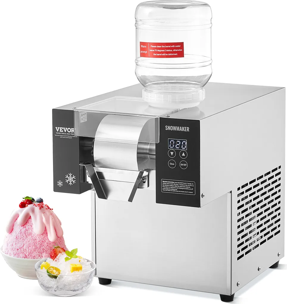 VEVOR Commercial Snowflake Ice Maker, 170 kg/day capacity, for bakeries, cafes, and air-cooled systems