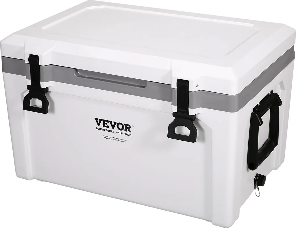 VEVOR Passive Cooler Box Ice Box 57.26 L, Insulated Cooler Box Camping Thermobox 45-50 Cans, Camping Box Refrigerator with a Basket, Portable Insulated Cooler Box, Multifunctional Ice Chest Cooler