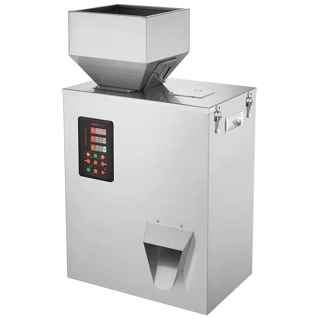 VEVOR Powder Filling Machine, 0.022–1.1 lbs/10–500 g, Automatic Intelligent Particle Scale, Filling Machine, Bottle Pouches, Powder Filler, Particle Dispenser for Tea, Seeds, Grains, Powder, Flour, Beans, Gli