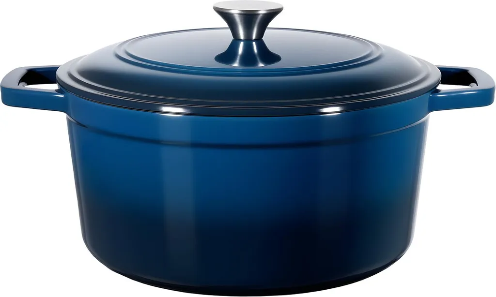 VEVOR Enameled Cast Iron Casserole Dish, 5.68 L Dutch Oven for Baking Sourdough Bread, Robust Cooking Pot with Lid & 2 Handles, Suitable up to 260 °C, Bread Pot, Stew Pot for Cooking and Roasting