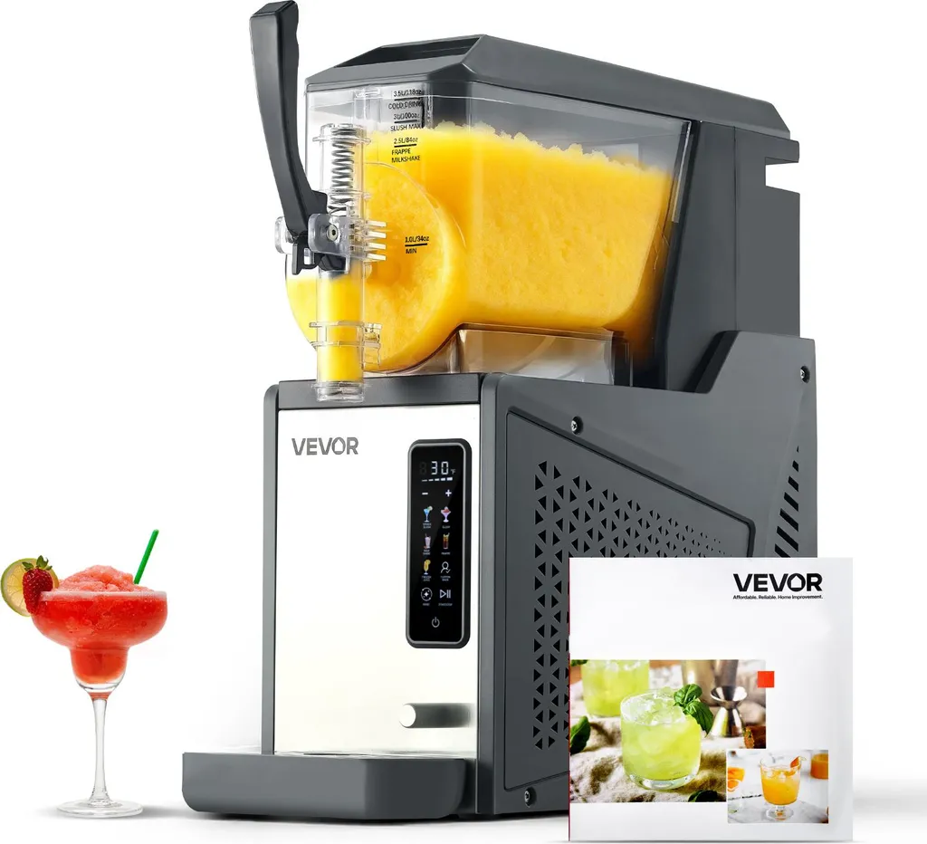 VEVOR Slush Machine 4 L, Slush Ice Maker 350 W (no ice needed), Electric Margarita Machine with Self-Cleaning Function