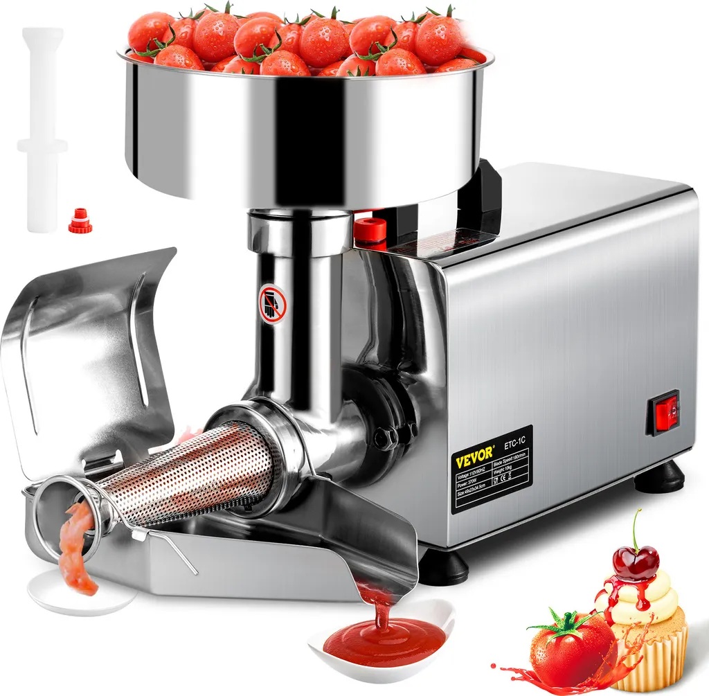 VEVOR Tomato Press Food Processor 370W Electric Tomato Press Stainless Steel
