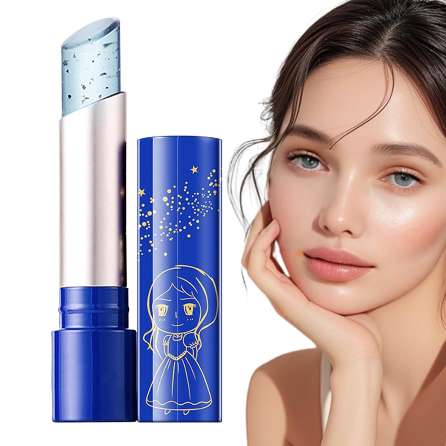 Generic Blue Jelly Lip Balm - Color-Changing Lipstick, Moisturizing Cream Lipstick, Moisturizing Lip Care, Natural Moisturizing - Chapstic, Tinted Lip Gloss, Organic and Smooth