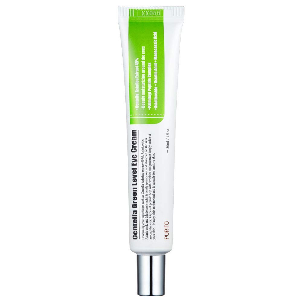 PURITO Centella Green Level Augencreme / Augenringe / Falten / Schwellungen reduziert Augentränensäcke, feine Linien