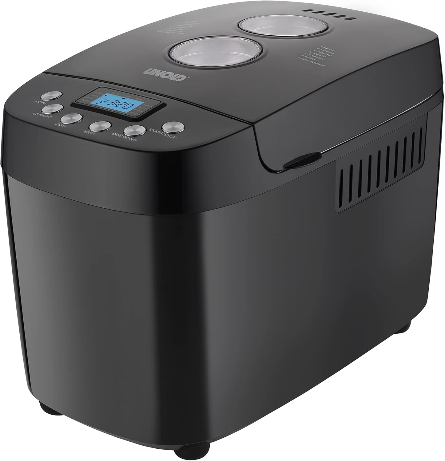 Unold 68525 Backmeister Big Black - Black, for up to 1,500 g Bread, 15 Programmes, Also for Gluten-Free Bread, Timer Function, Retaining Function, LCD Display