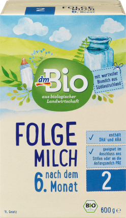 dmBio Follow-up milk 2 organic after the 6th month, 600 g