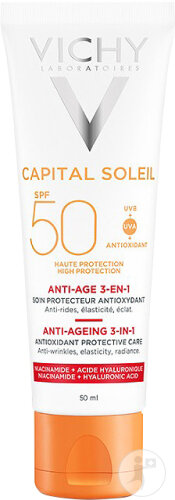 Vichy Capital Soleil SPF50 Anti-Age 3-In-1 Antioxidant Sun Care Tube 50ml