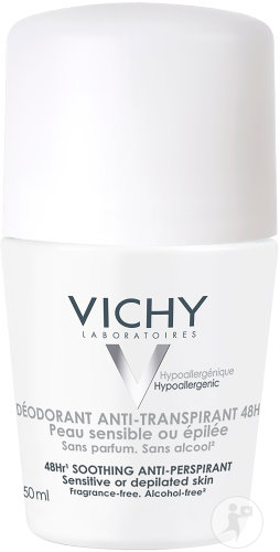 Vichy Deodorant Anti-Perspirant 48h Very Sensitive or Epilated Skin Roll-On 50ml