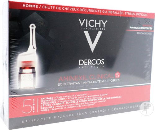 Vichy Dercos Aminexil Clinical 5 For Men 21 Ampoules