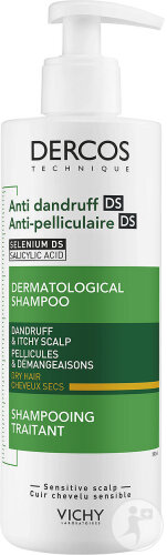 Vichy Dercos Anti-Dandruff Care Shampoo For Dry Hair Bottle Pump Bottle 390ml