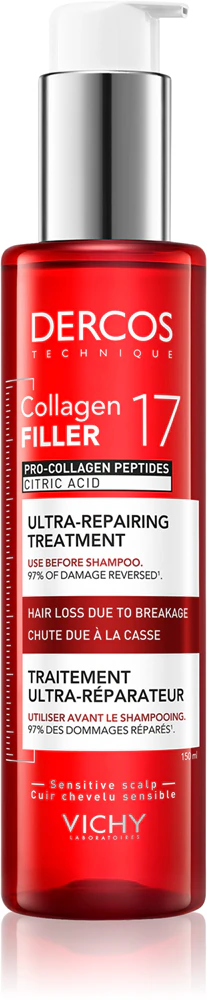 Vichy Dercos Collagen Filler 17 Regenerating Treatment for Weak Hair Prone to Hair Loss