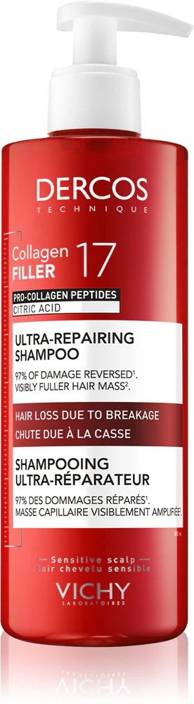 Vichy Dercos Collagen Filler 17 deep-acting regenerating shampoo for brittle hair